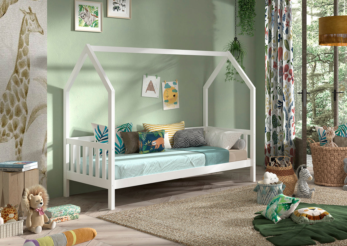 Vipack, Cabane House bed 90x200, White