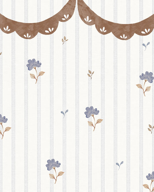 Wallpaper, Delicate Retro Flowers