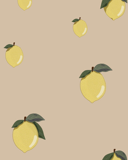 Dekornik, Little Lemons Beige, Tapetti