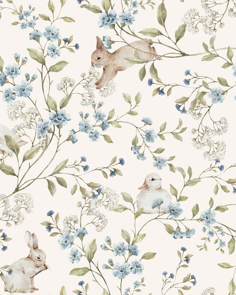 Meadow Friends with ducks and Bunnies, Tapetti