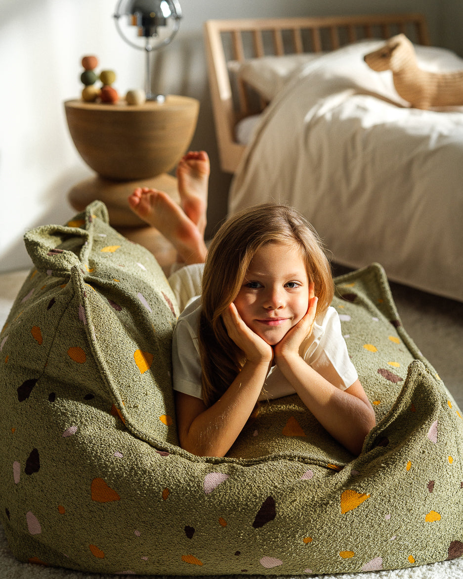 Wigiwama Bean Bag Chair, Terrazzo Moss