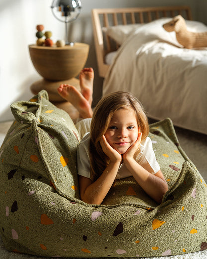 Wigiwama Bean Bag Chair, Terrazzo Moss