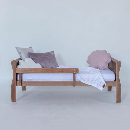 Woodies, Cot Bed (70x140 cm) Safety Rail, Walnut