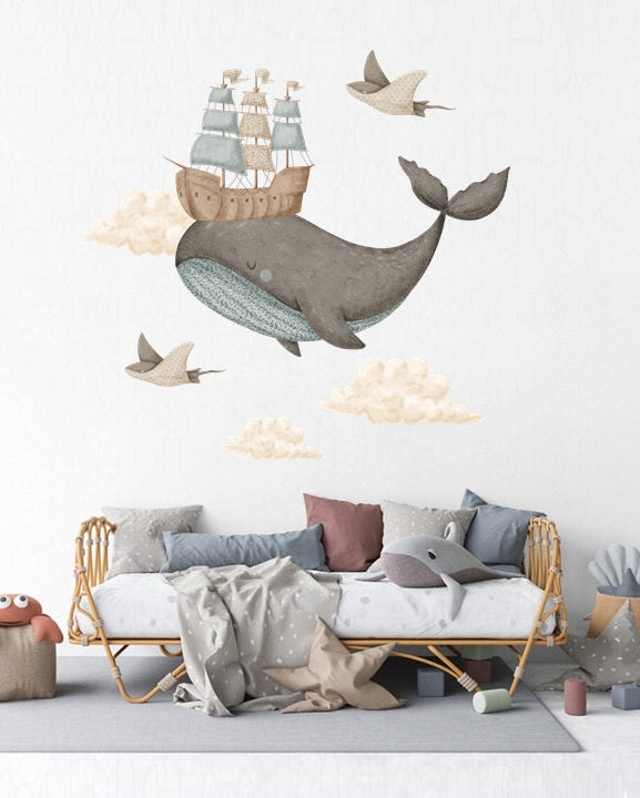 Seinätarra 100x100cm, Dream Ocean Whale