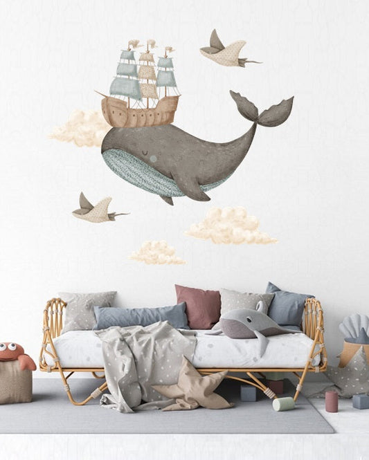 Seinätarra 100x100cm, Dream Ocean Whale