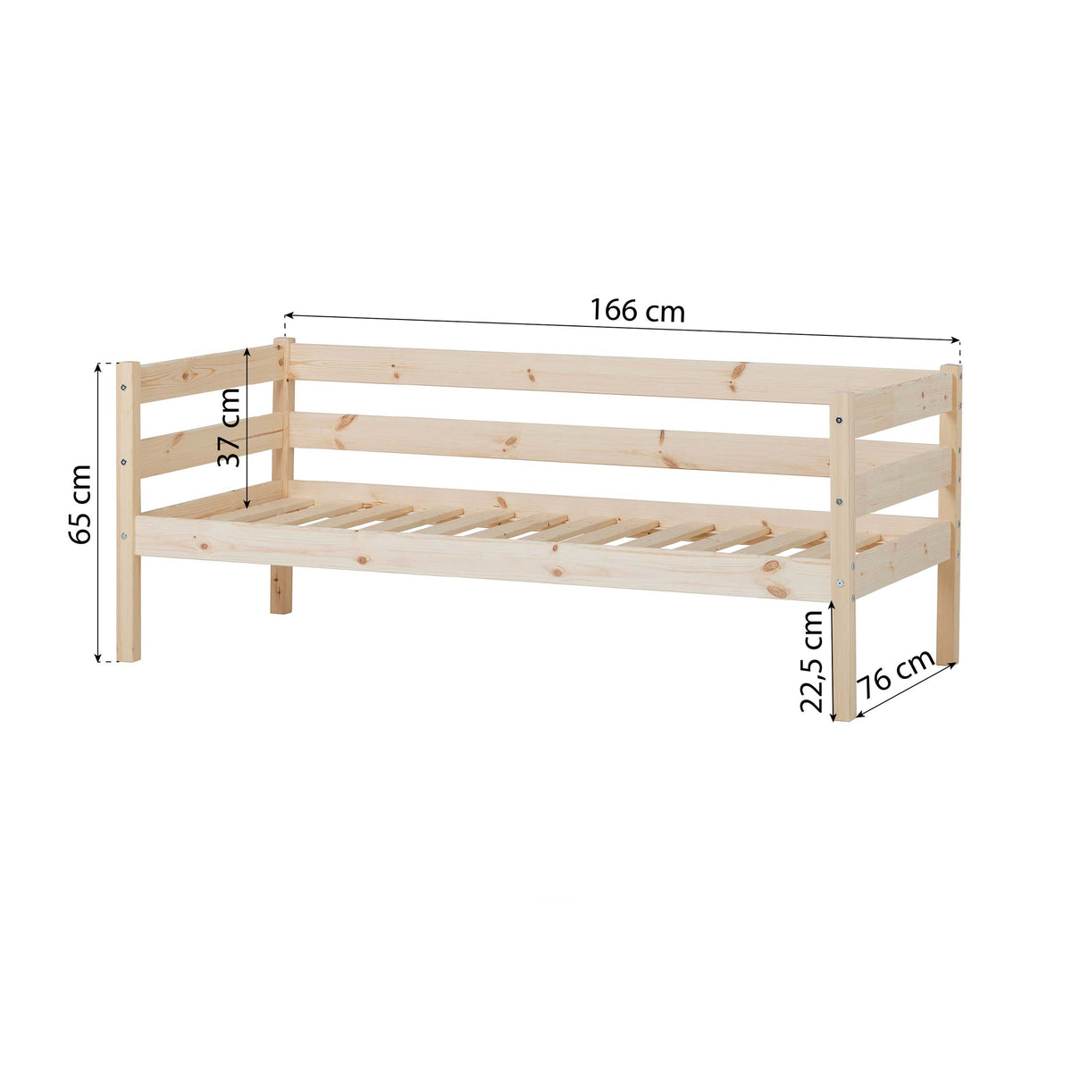 Hoppekids, ECO Comfort, Junior bed 70x160 cm, Wood