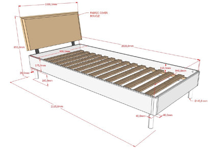 Vipack, Forrest Oak, Sänky 90x200cm, White&Boucle