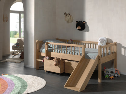 Vipack, Forrest Oak, Low Semi-Loft Bed 90x200cm, Oak