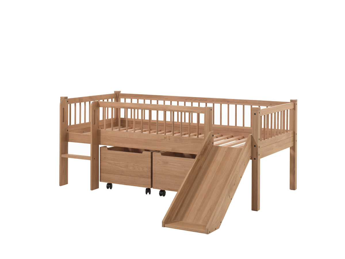 Vipack, Forrest Oak, Low Semi-Loft Bed 90x200cm, Oak