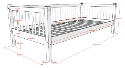 Vipack, Forrest Beech, Bed 90x200cm, White