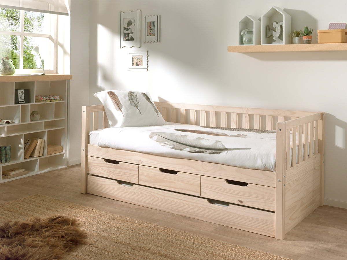 Vipack, Fritz, Bed 90x200cm, Milky Pine