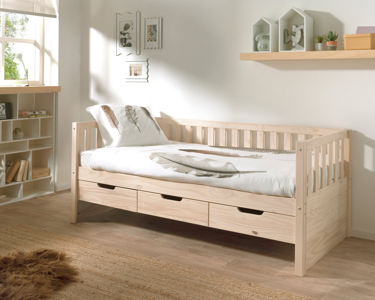 Vipack, Fritz, Bed 90x200cm, Milky Pine