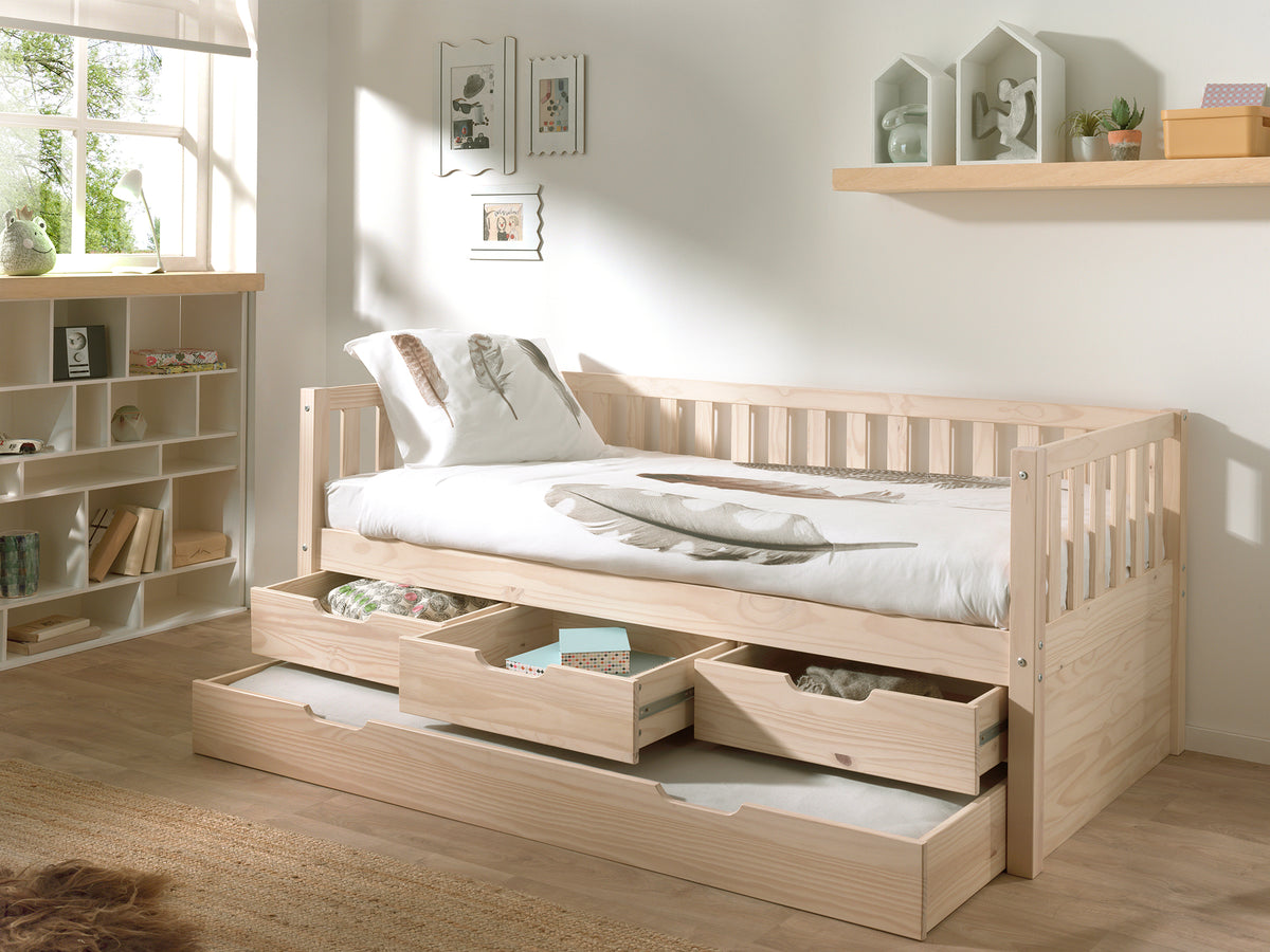 Vipack, Fritz, Bed 90x200cm, Milky Pine