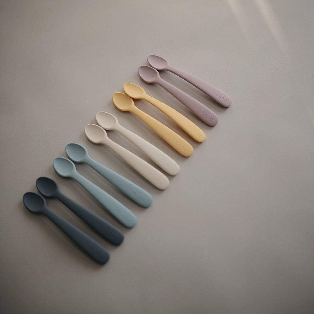 Mushie, Silikoni Lusikkasetti 2kpl, Powder Blue