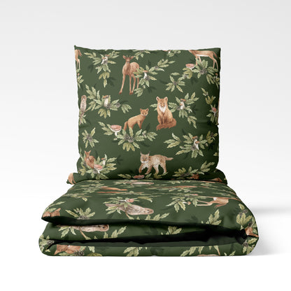 Fitted sheet set 100x135, Forest Green