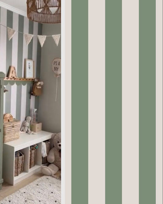 Portofino Stripes Green, Wallpaper