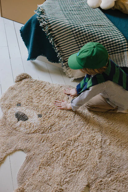 Djur, tvättbar matta, björn