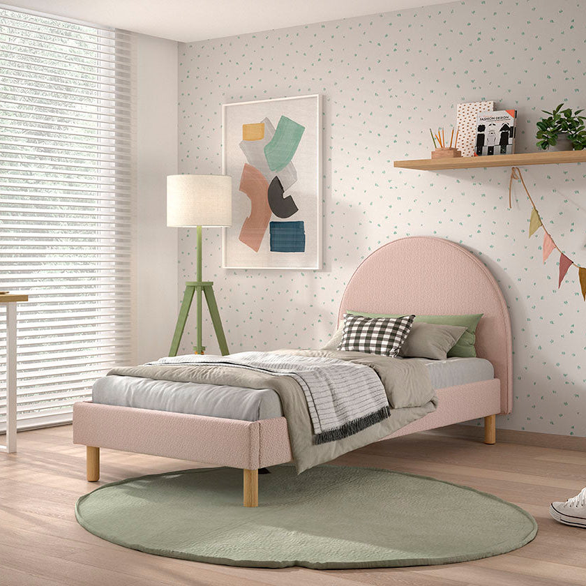 Vipack, Moon Bed 90x200, Boucle Pink