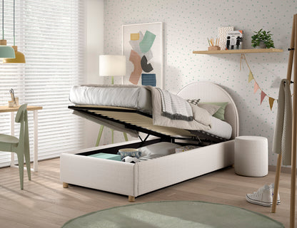 Vipack, Moon Bed&amp;Storage 90x200, Boucle White