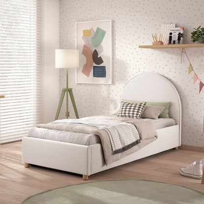 Vipack, Moon Bed&amp;Storage 90x200, Boucle White