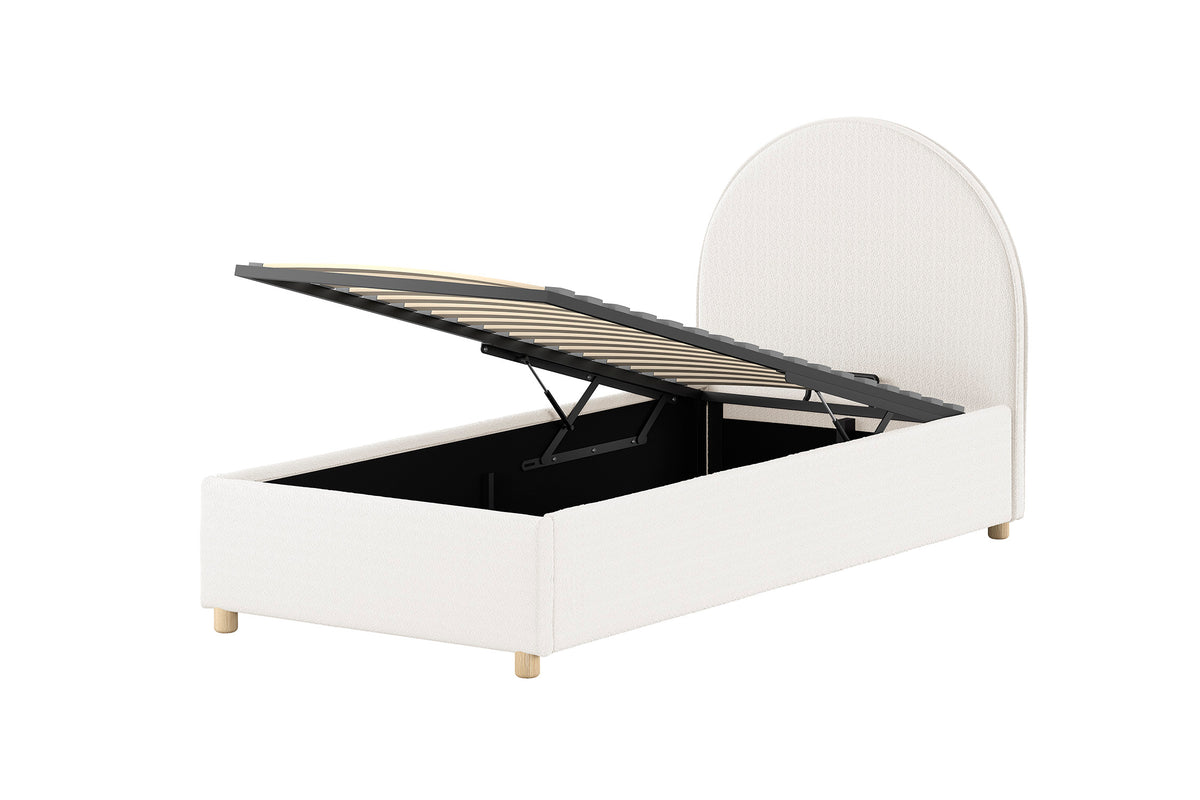 Vipack, Moon Bed&amp;Storage 90x200, Boucle White