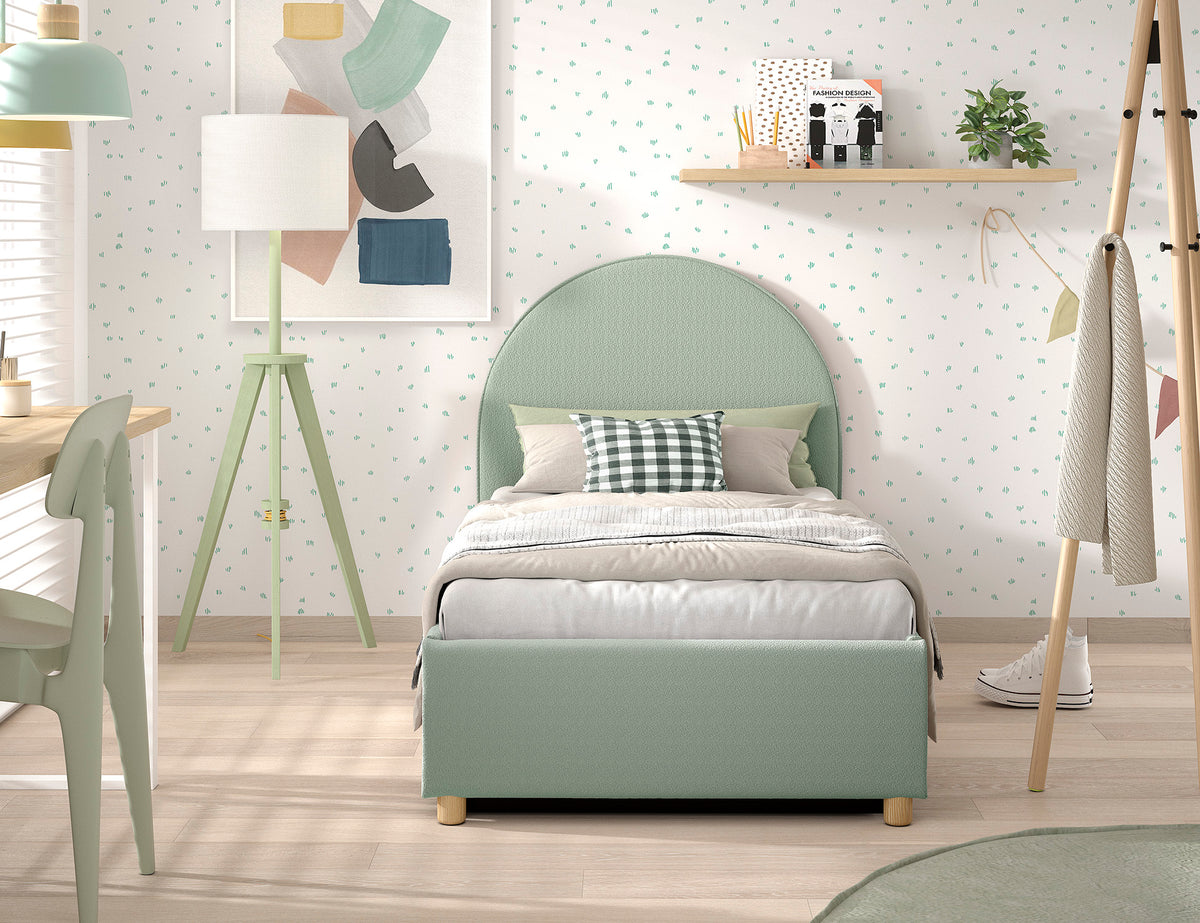 Vipack, Moon Bed&amp;Storage 90x200, Boucle Green