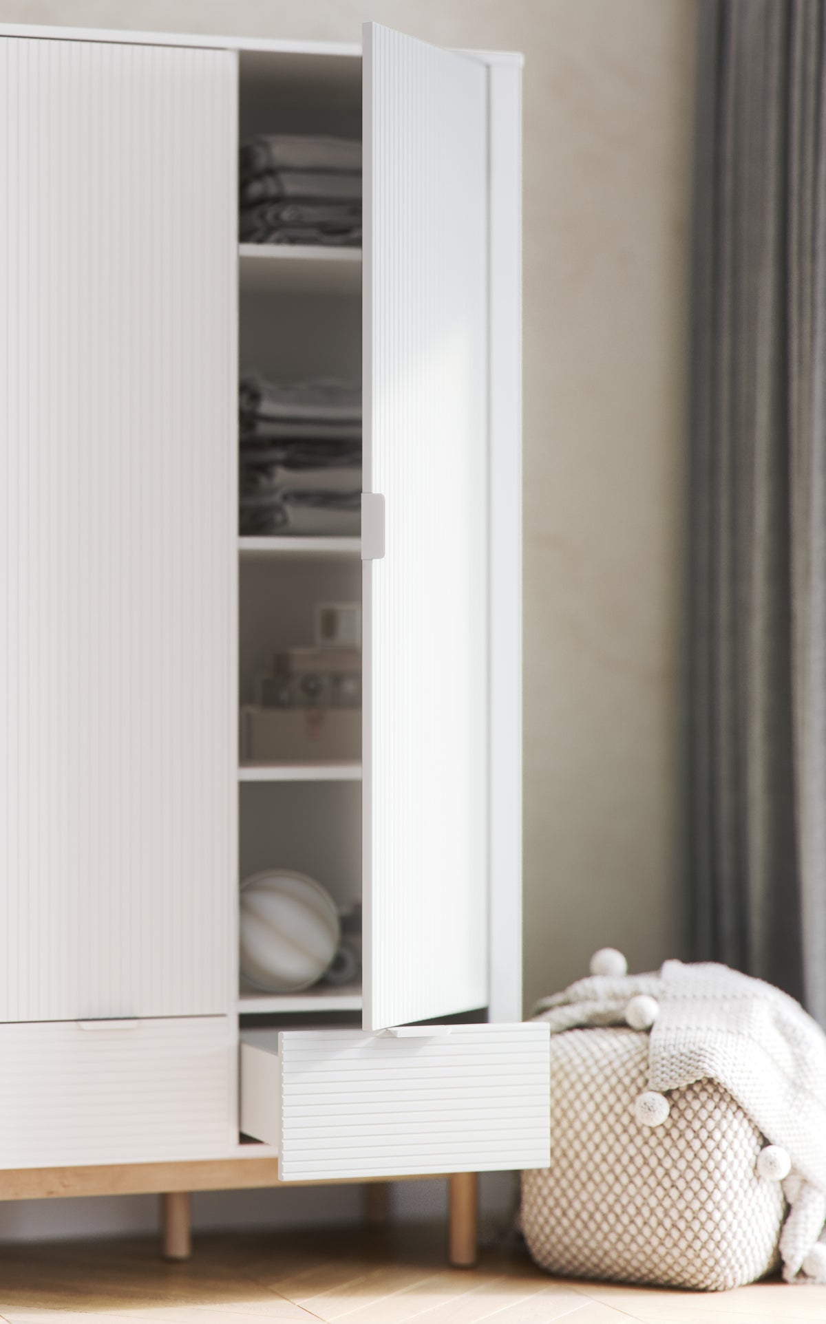 Pinio, Miloo Vaatekaappi 2 ovea, White