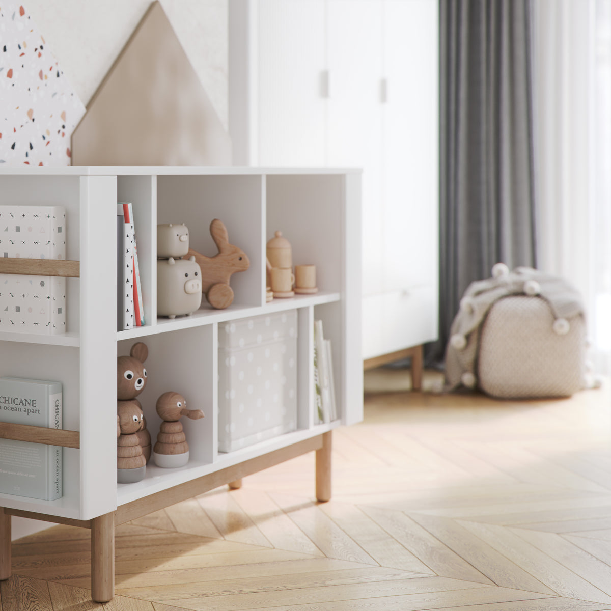 Pinio, Miloo Bookshelf Low, White
