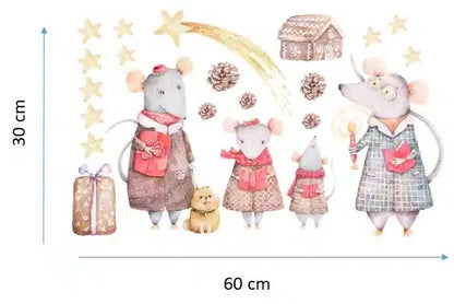 Seinätarra 30x60, Christmas Mice