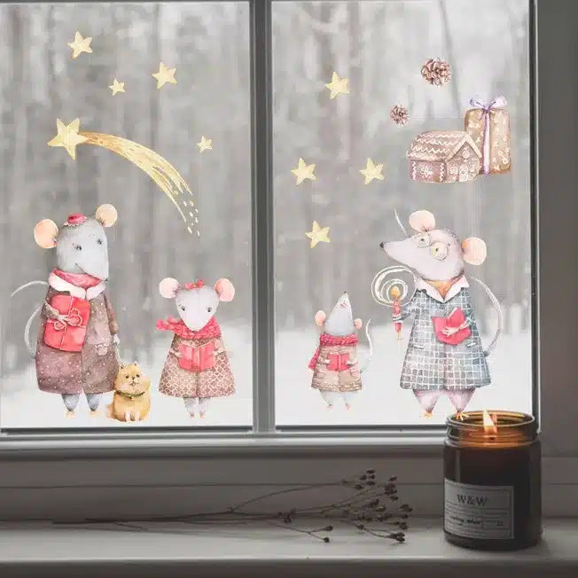 Seinätarra 30x60, Christmas Mice