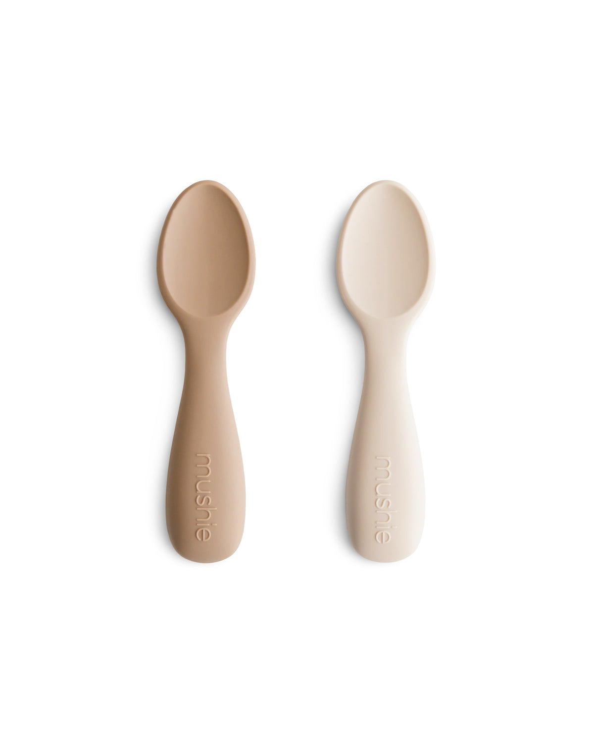 Mushie, Taaperon Silikoni Lusikkasetti 2kpl, Natural/Shifting Sand