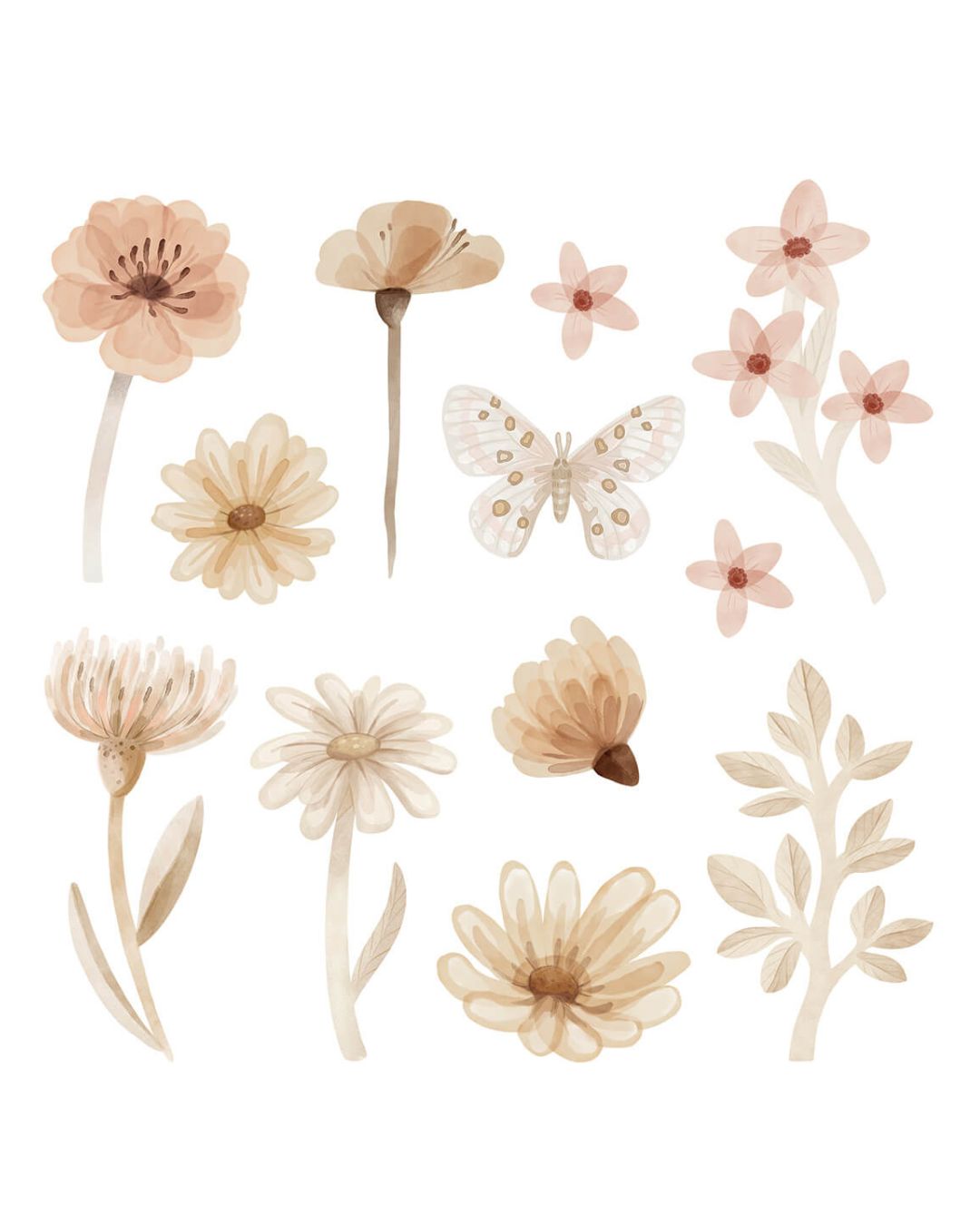 Pastel Love, Wall Decal Set, Meadow 1