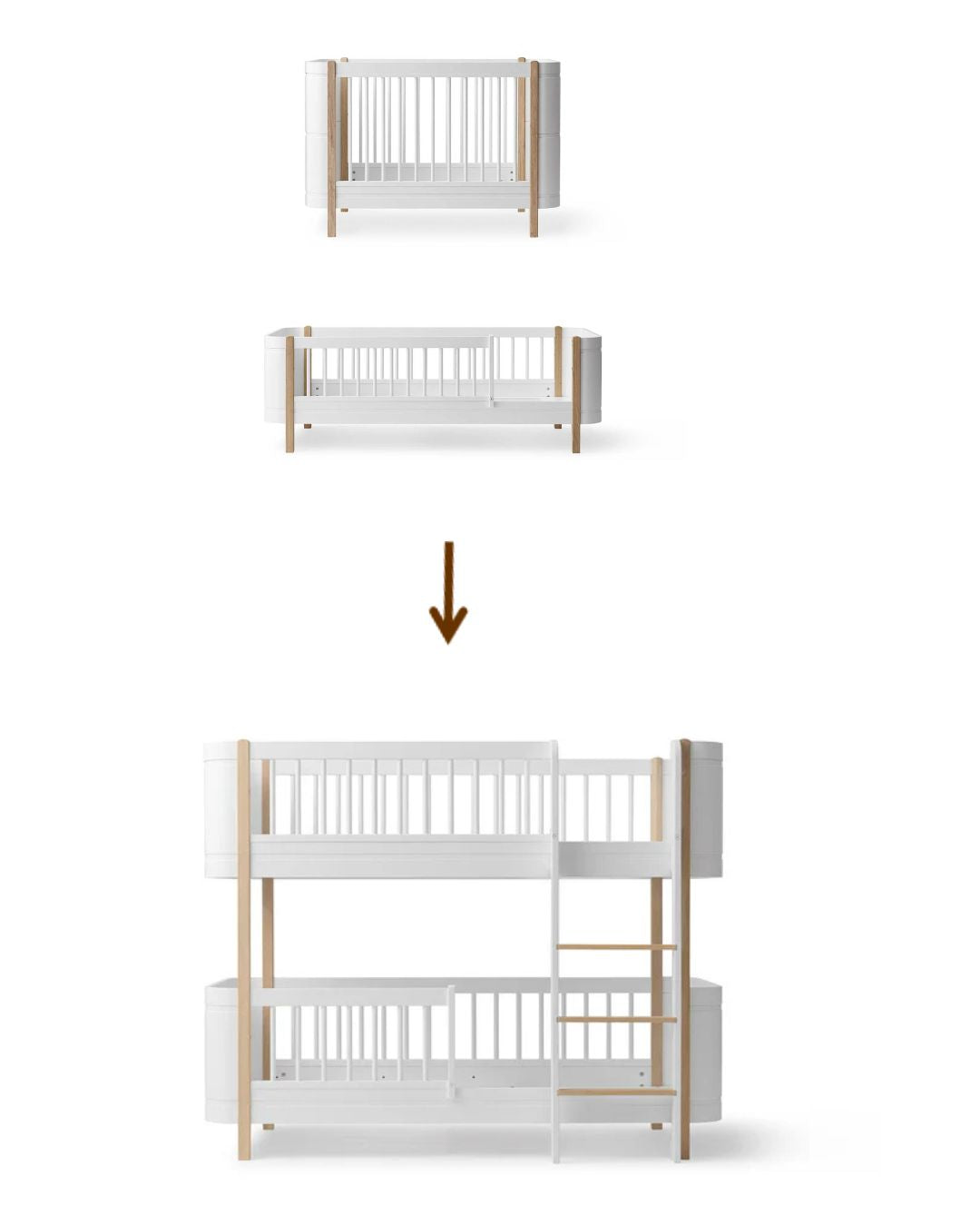 Oliver Furniture, Conversion Kit, Wood Mini+ cot and junior bed 70x160cm into a Bunk Bed