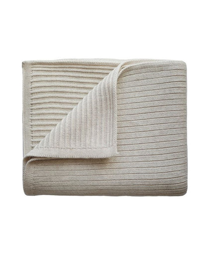 Mushie, Vauvan Neulepeitto, Ribbed Beige Melange