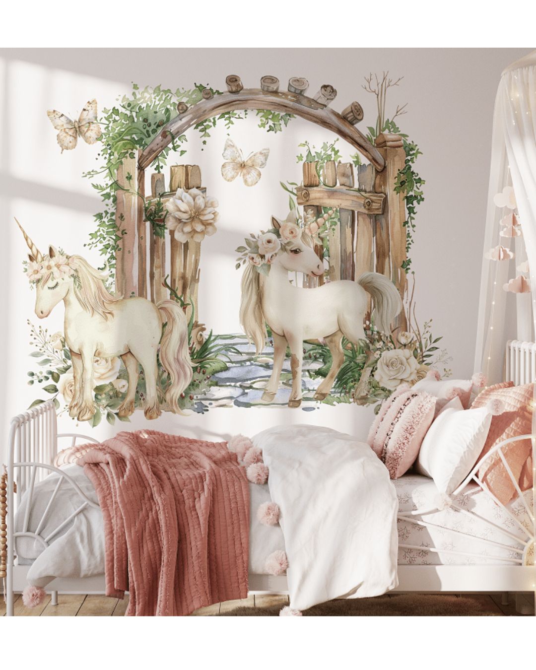 Seinätarra 140x140cm, Cream Unicorn