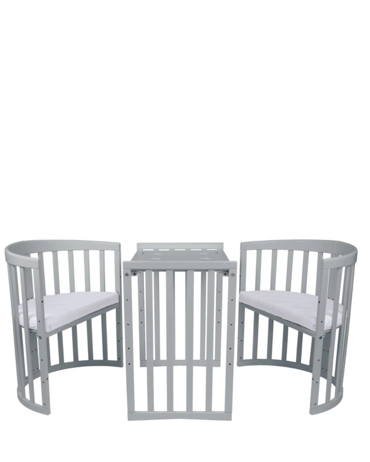 Waldin, Oval Pinnasänky 7in1 + Patja, Grey