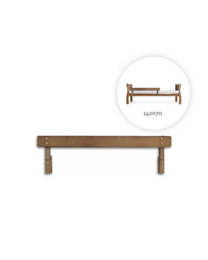 Woodies, Cot Bed (70x140 cm) Safety Rail, Walnut