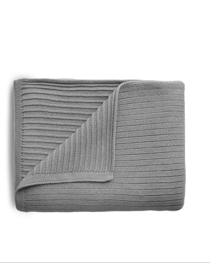 Mushie, Baby Blanket, Ribbed Grey Melange