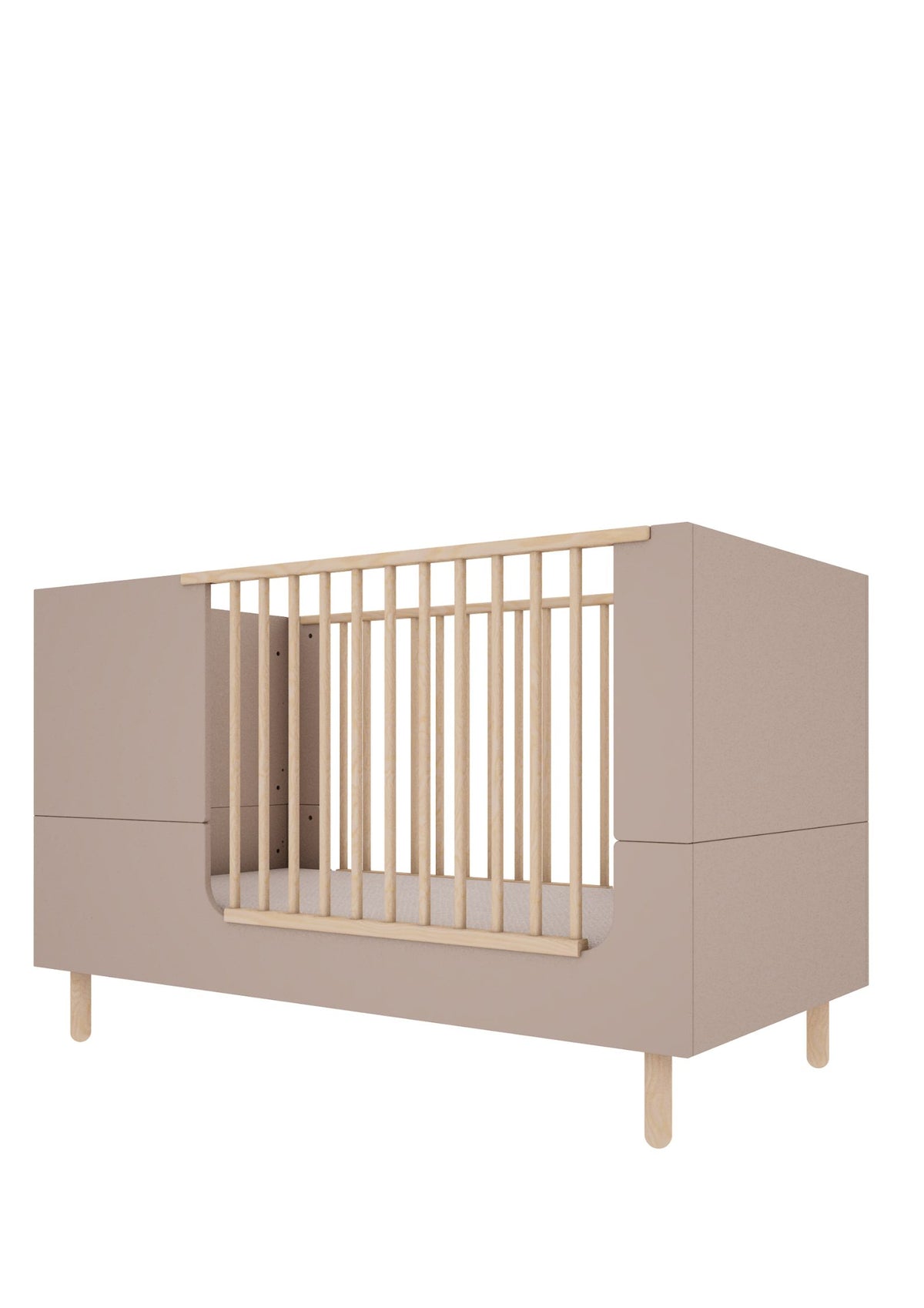 Wood Luck Design, Pinnasänky & Juniorisänky 2 IN 1, 70x140 cm, Truffle