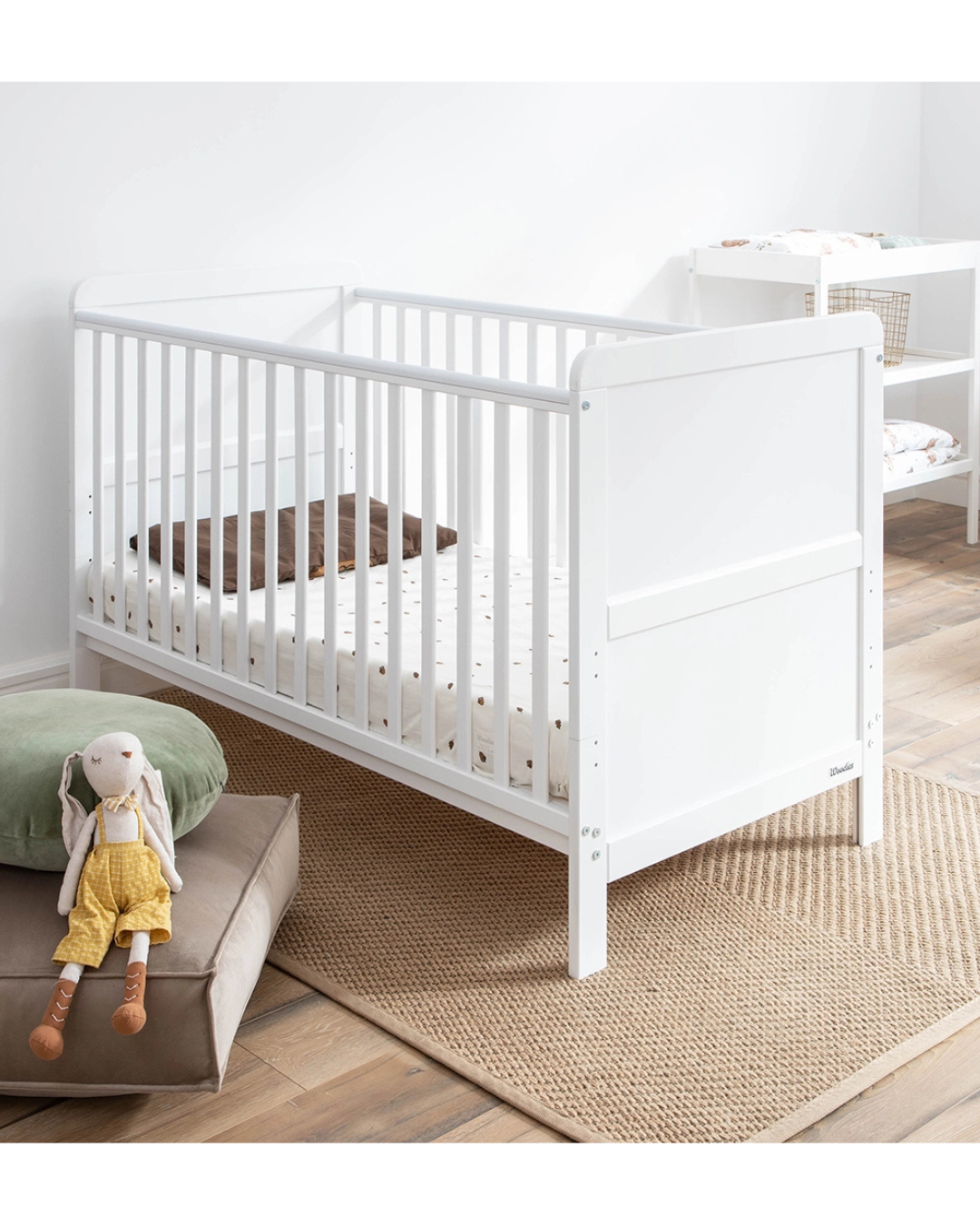 Woodies, Pinnasänky 2 IN 1 Classic Cot Bed 70x140 cm, White