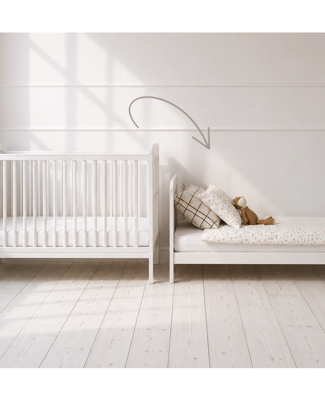 Woodies, Pinnasänky 2 IN 1 Classic Cot Bed 70x140 cm, White