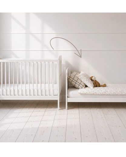 Woodies, Pinnasänky 2 IN 1 Classic Cot Bed 70x140 cm, White