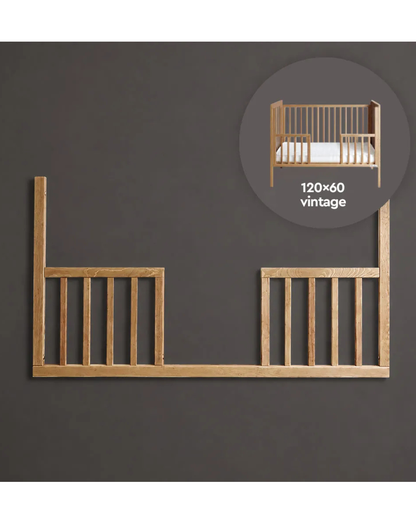 Woodies, Classic, Cot Bed (60x120 cm) Safety Rail Daybed, Walnut