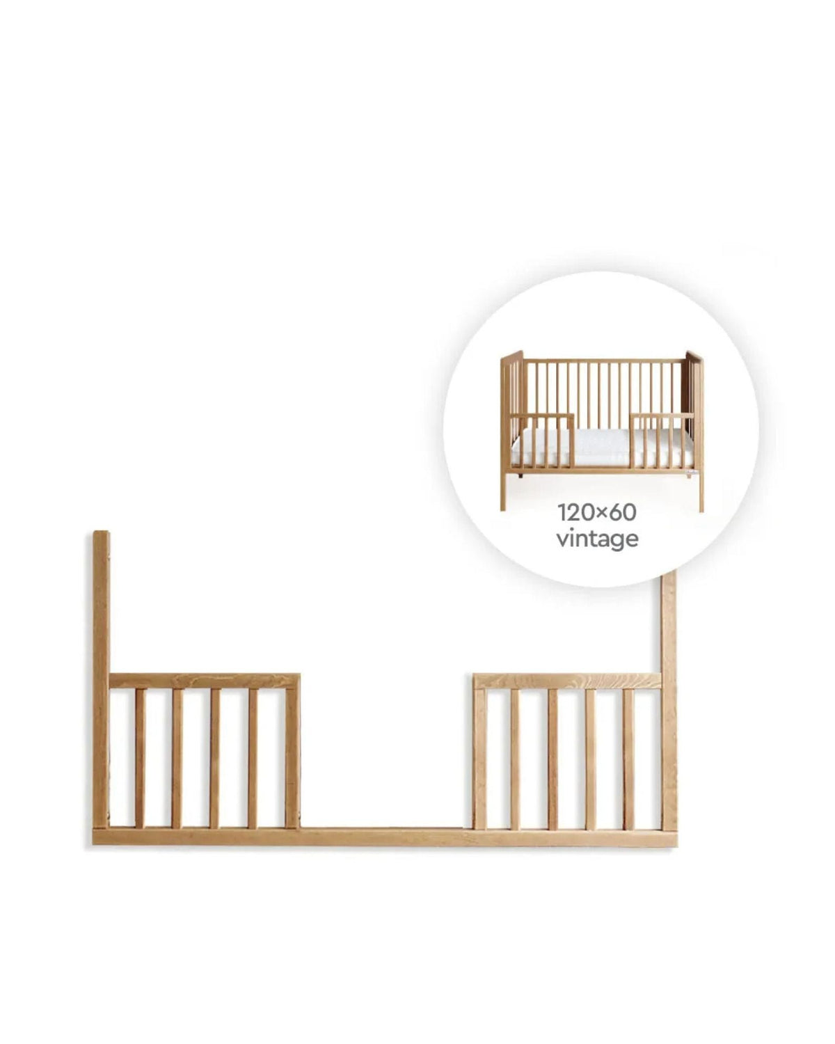 Woodies, Classic, Cot Bed (60x120 cm) Safety Rail Daybed, Walnut