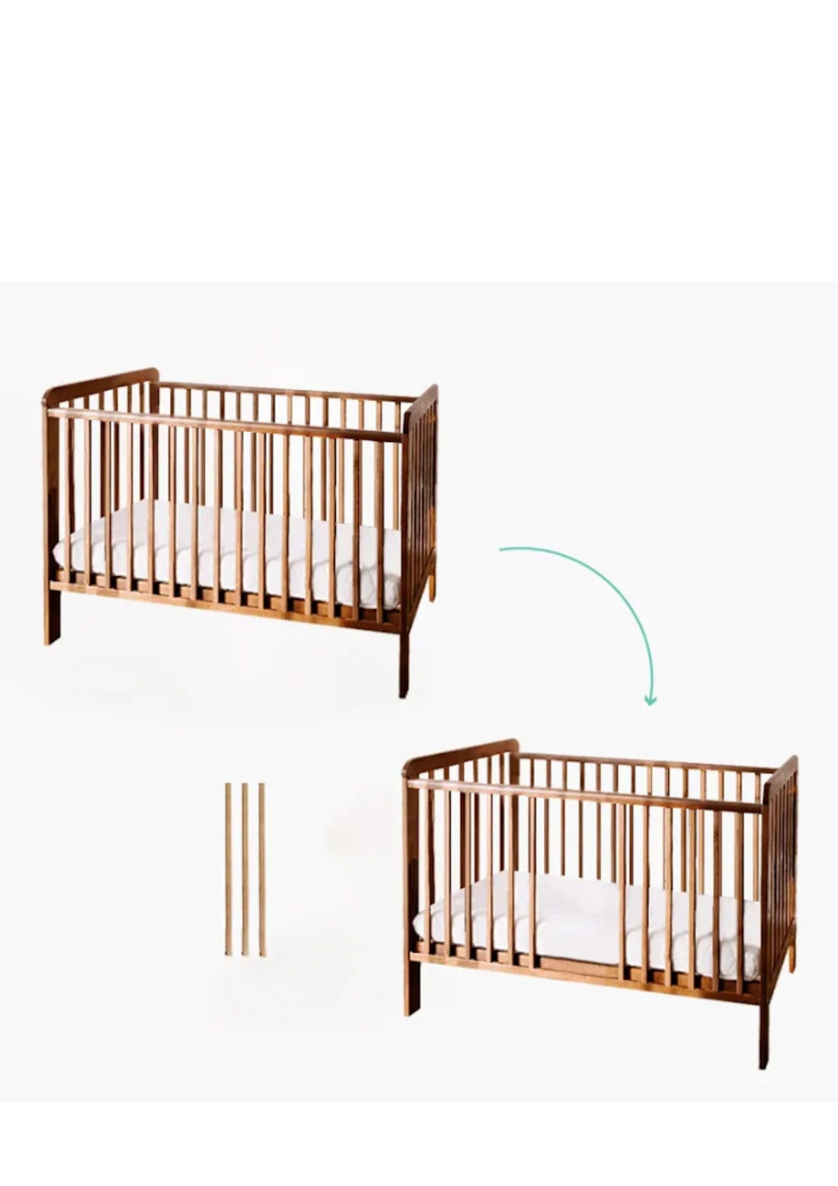 Woodies, Cot, Classic Cot 60x120 cm, Walnut