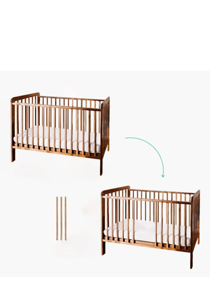 Woodies, Cot, Classic Cot 60x120 cm, Walnut