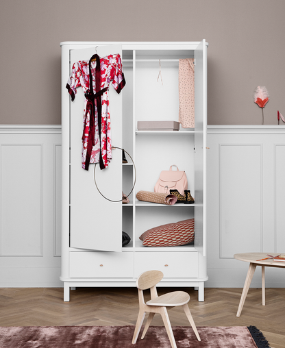 Oliver Furniture, Wood, Vaatekaappi 2 ovea, White