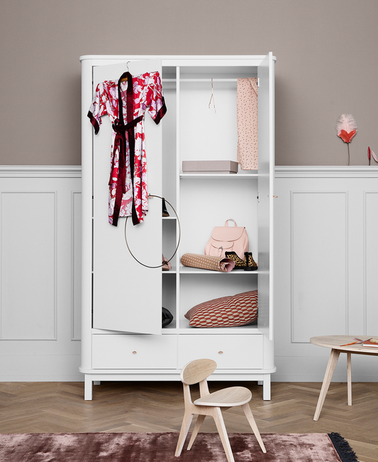 Oliver Furniture, Wood, Vaatekaappi 2 ovea, White