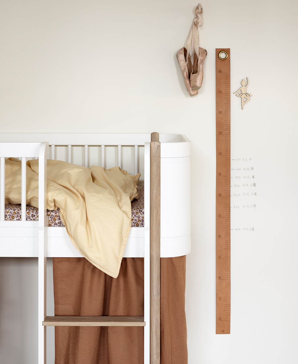 Oliver Furniture, Wood Mini+ Parvisänky 70x160 cm, White/Oak