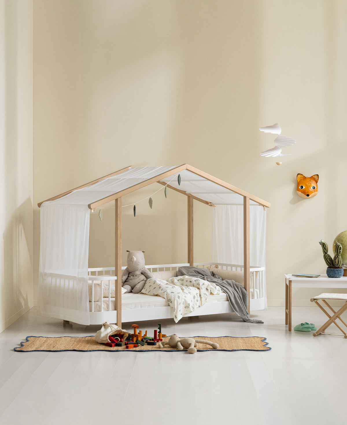Oliver Furniture, Wood Original, Talosänky 90x200cm, White/Oak